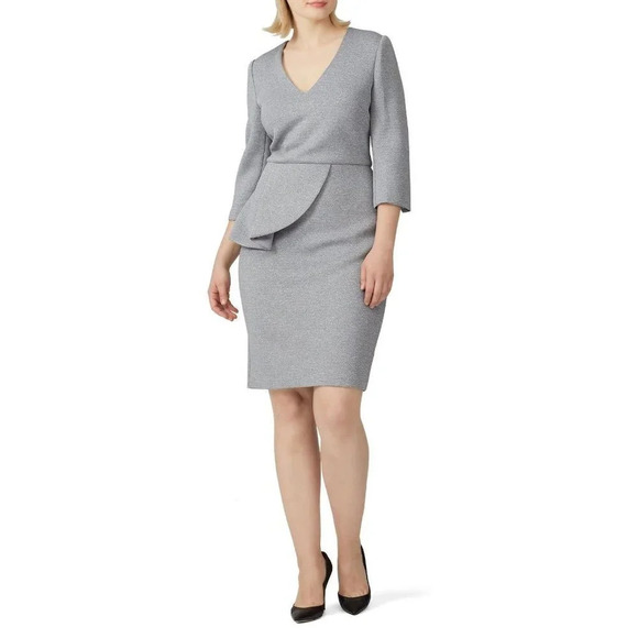 Badgley Mischka Heather Gray Scuba Dress $365 - Picture 3 of 14